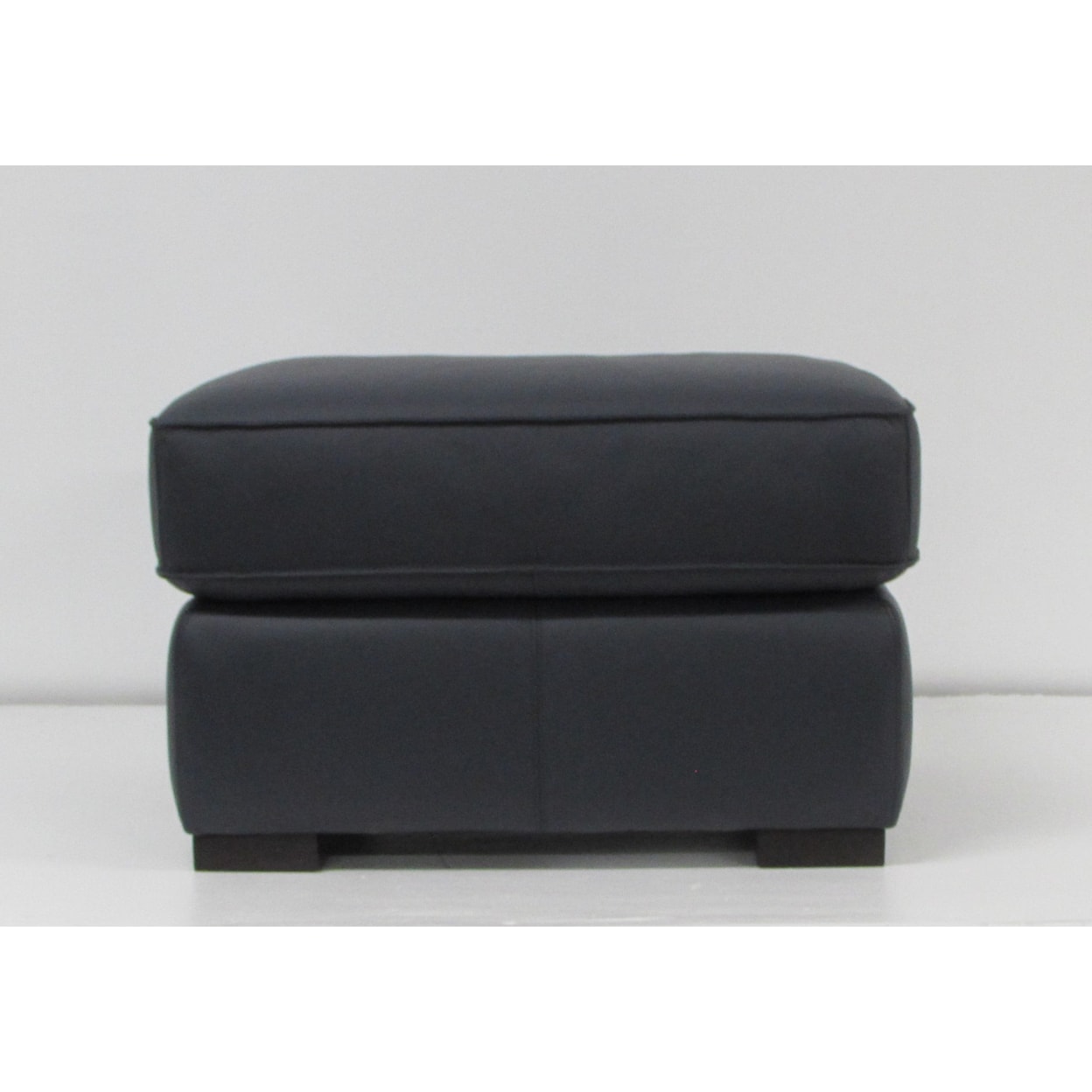 Natuzzi Editions C274 Leather Collection Navy Leather Ottoman