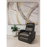 Charcoal Leather Dual Power Recliner