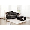 Kuka Home 615 Transformer Leather Collection 6153 Charcoal Leather Dual Power Sofa