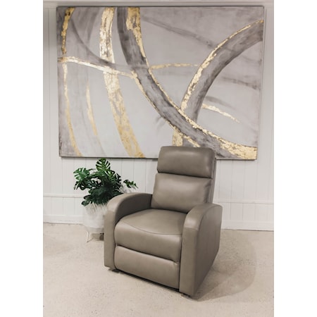 Taupe Leather Dual Power Recliner