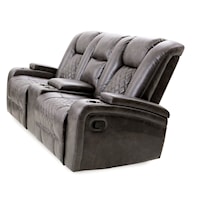 70116 Grey Console Reclining Loveseat