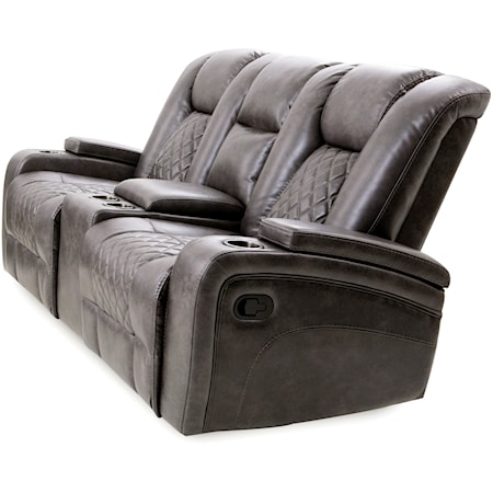 70116 Grey Console Reclining Loveseat