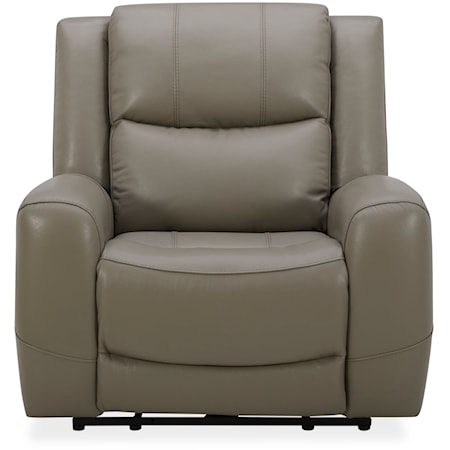6228 Dual Power Gray Leather Recliner