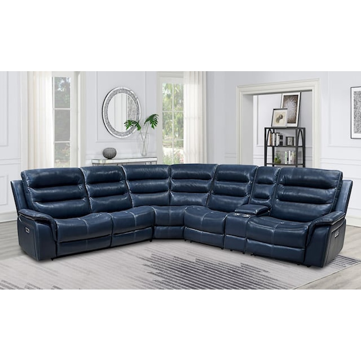 Lifestyle U8153S Leather Sectional U8153S Ocean Leather Sectional