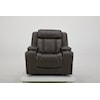 Kuka Home 615 Transformer Leather Collection 6153 Charcoal Leather Dual Power Recliner