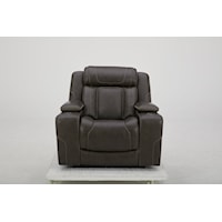 6153 Charcoal Leather Dual Power Recliner