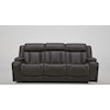 Kuka Home 615 Transformer Leather Collection 6153 Charcoal Leather Dual Power Sofa