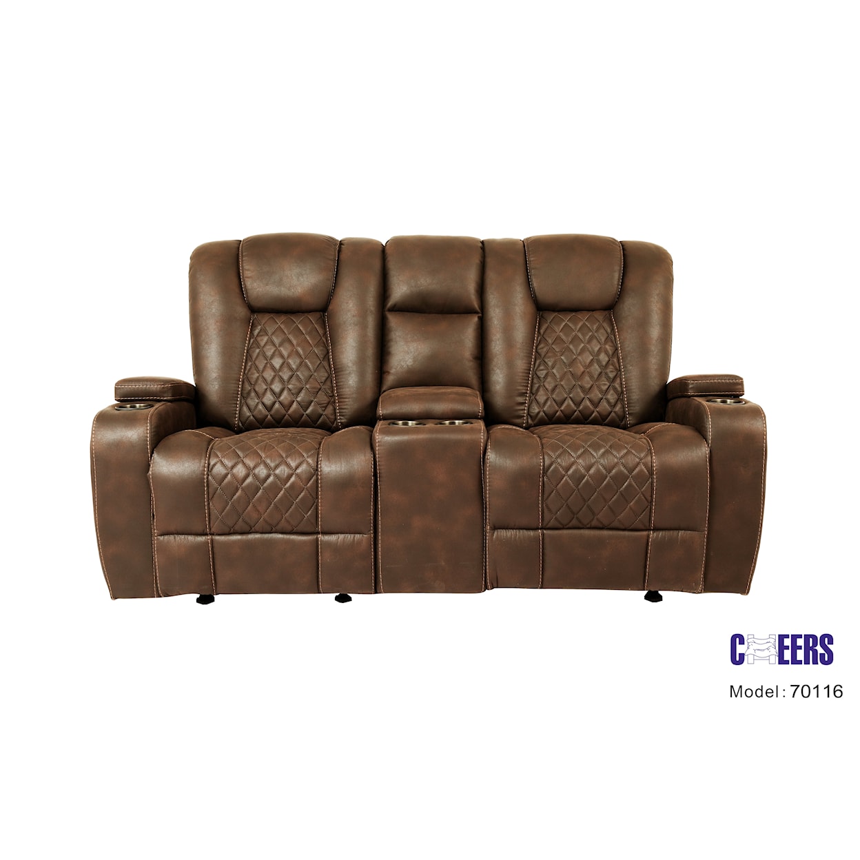 Cheers 70116 Manual Transformer 70116 Brown Console Loveseat