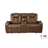 70116 Brown Console Loveseat