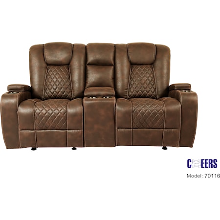 70116 Brown Console Loveseat