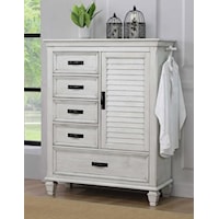 5 Drawer Man's Chest with Louvered Panel Door