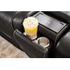 Kuka Home 615 Transformer Leather Collection 6153 Charcoal Dual Power Loveseat