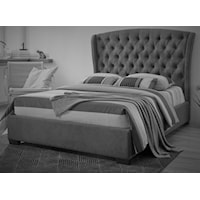 Queen Pewter Upholstered Bed