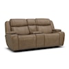 Kuka Home 615 Transformer Leather Collection 6155 Sand Leather Dual Power loveseat