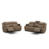 Kuka Home 615 Transformer Leather Collection 6155 Sand Leather Dual Power Sofa