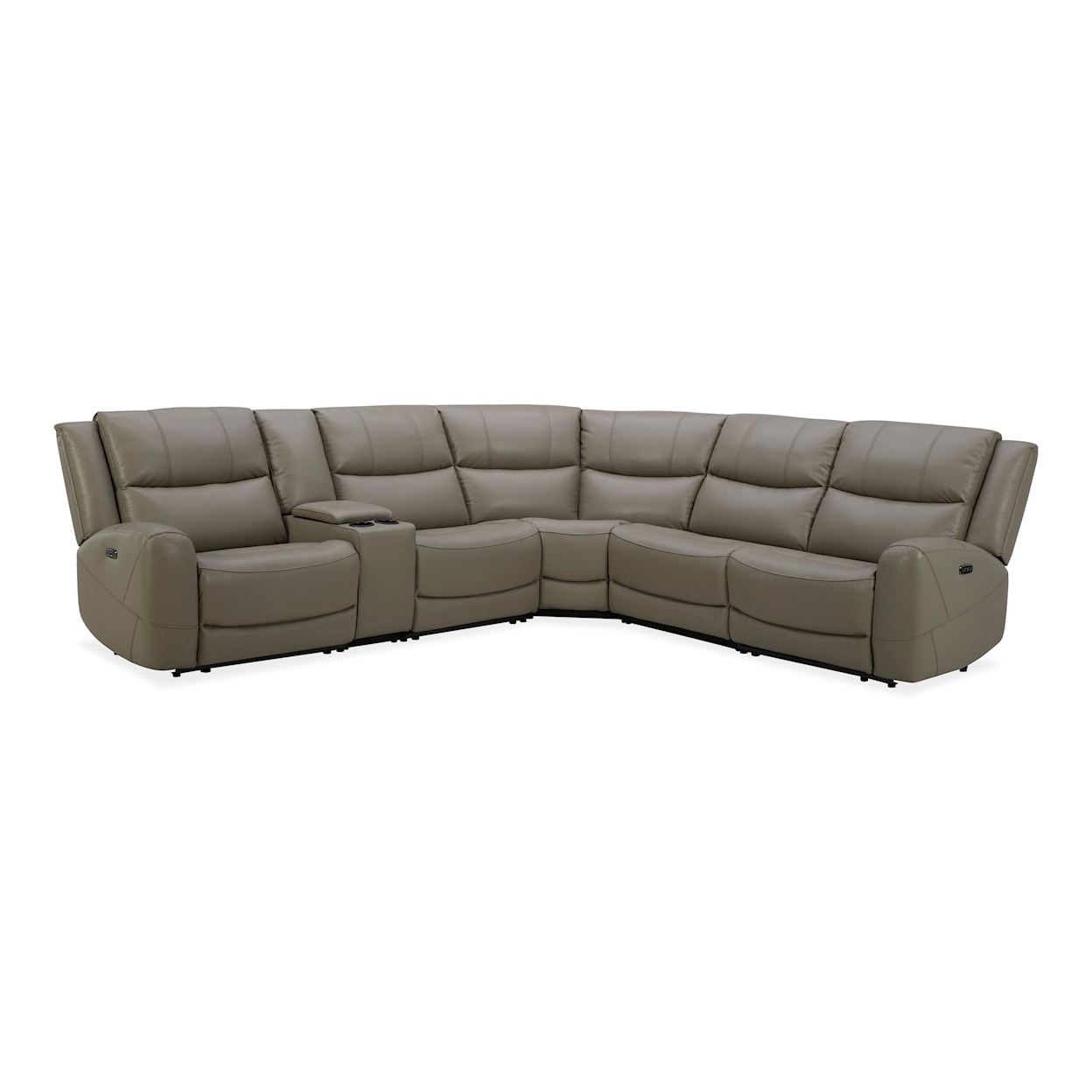 Kuka Home 6228 Leather Collection 6228 Gray Leather  Dual Power Sectional