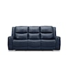 Kuka Home 6228 Leather Collection 6228 Blue Leather Dual Power Sofa