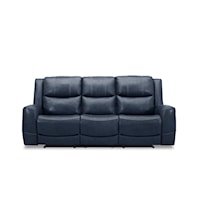6228 Blue Leather Dual Power Sofa