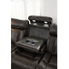 Kuka Home 615 Transformer Leather Collection 6153 Charcoal Leather Dual Power Sofa