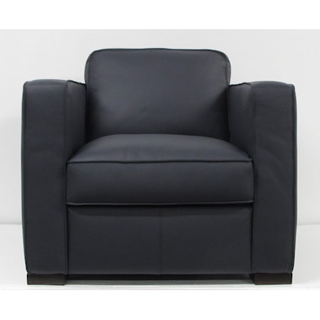 Navy Leather Chair