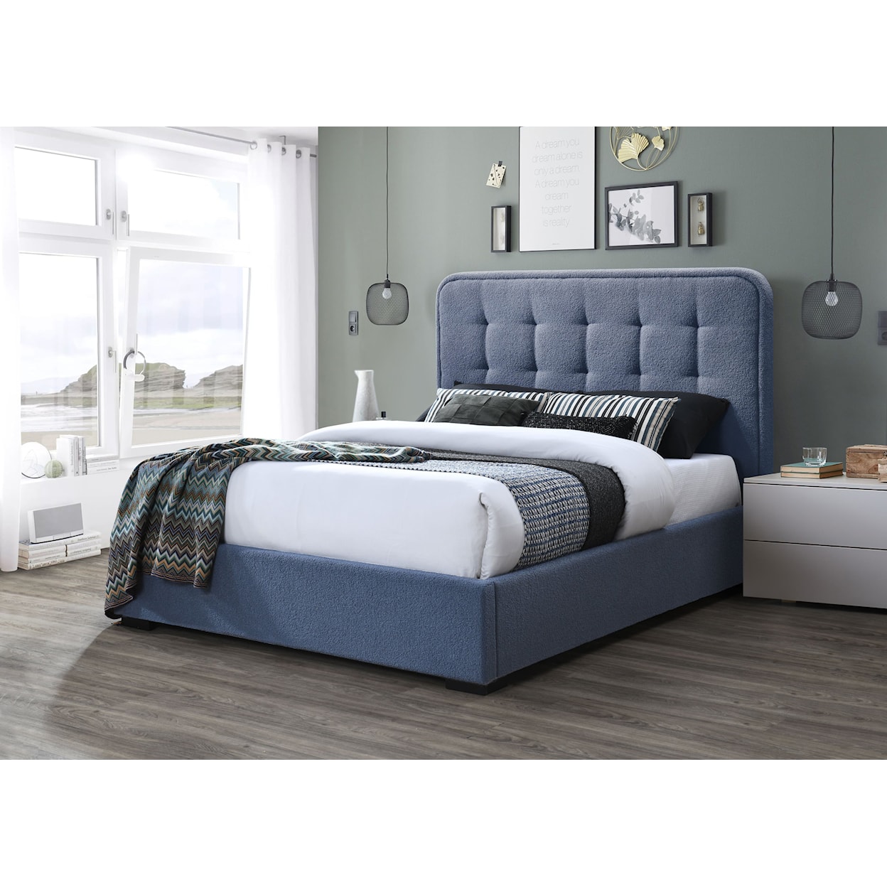 Lifestyle C9434A King Ocean Upholstered Bed
