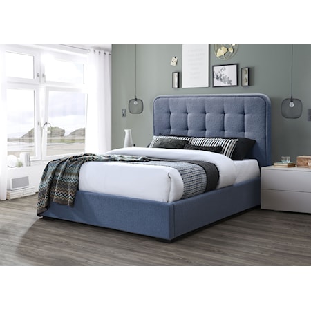 Queen Ocean Upholstered Bed