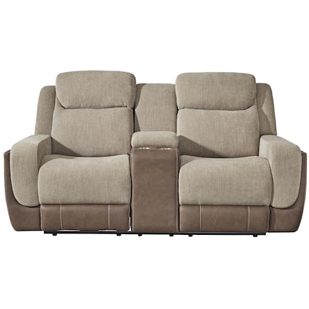 Dual Power Console Reclining Loveseat
