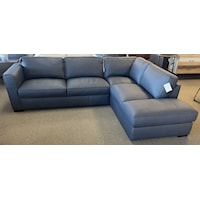 Navy Leather Sectional