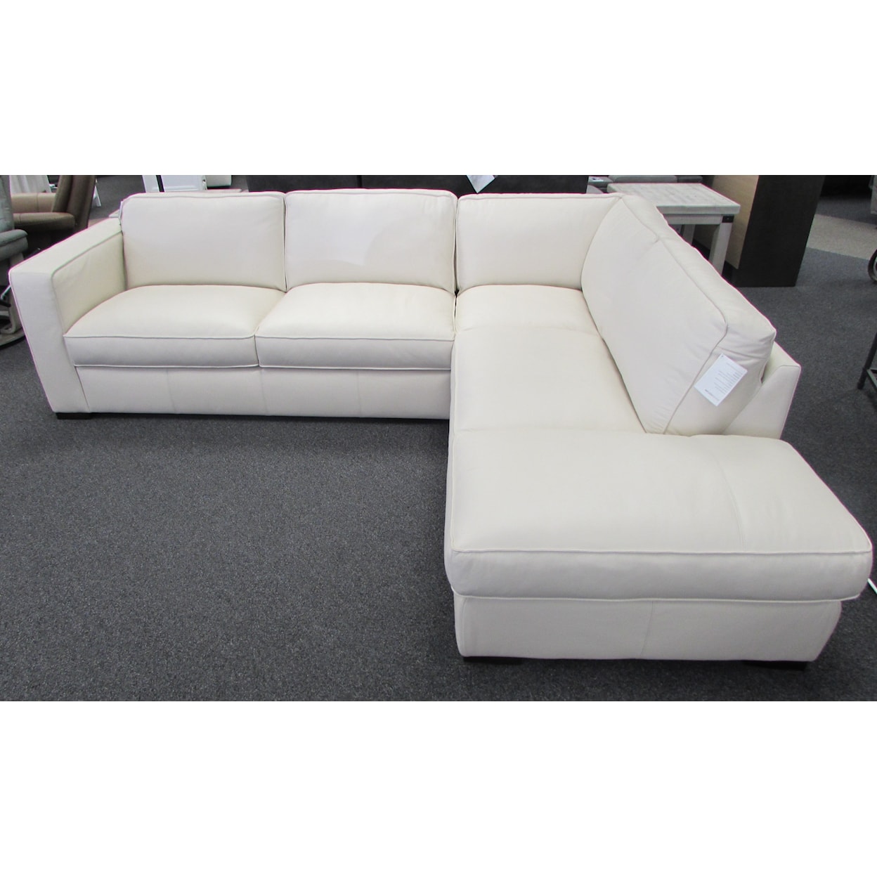 Natuzzi Editions C274 Leather Collection Ivory Leather Sectional