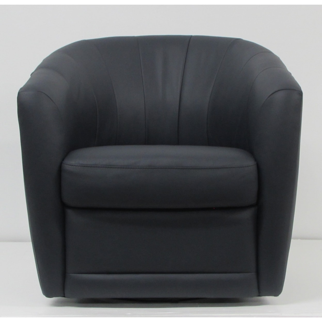 Natuzzi Editions C274 Leather Collection Navy Leather Swivel Chair
