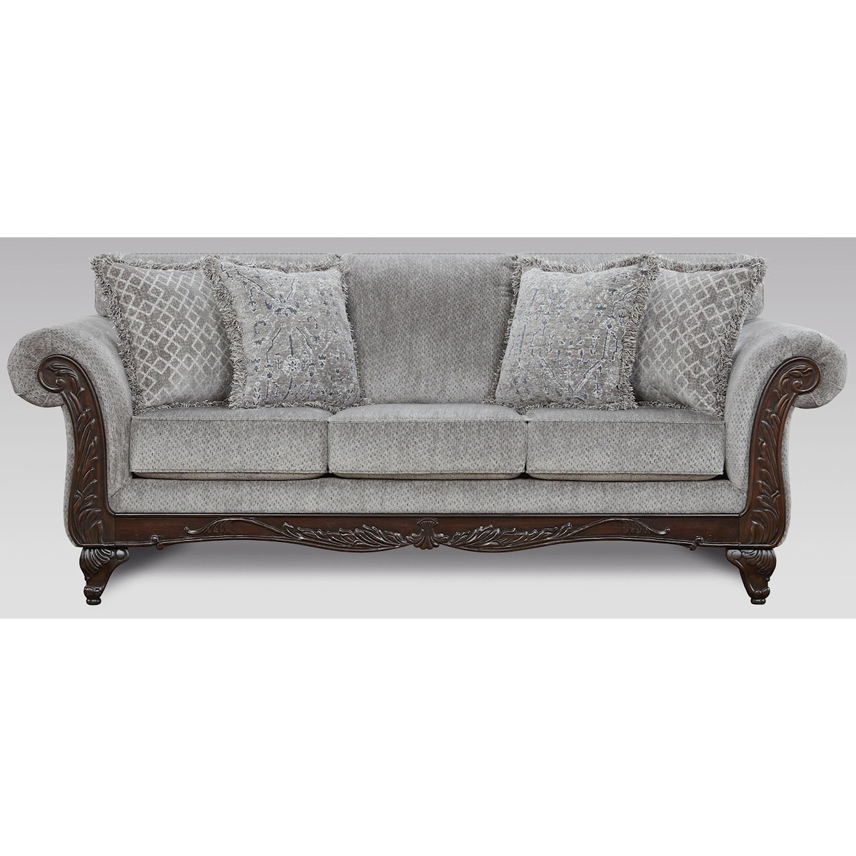 Affordable Furniture 8550 Emma Slate Upholstered Sofa