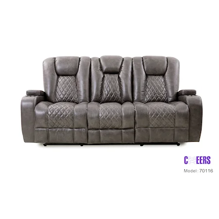 70116 Grey Dual Reclining Sofa