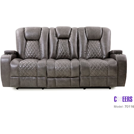 70116 Grey Dual Reclining Sofa