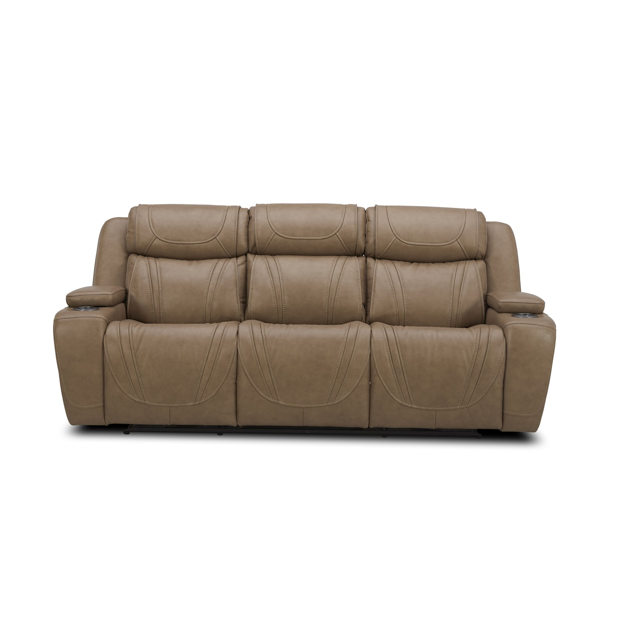 Kuka Home 615 Transformer Leather Collection 6155 Sand Leather Dual Power Sofa