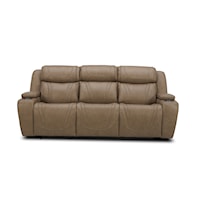 6155 Sand Leather Dual Power Sofa