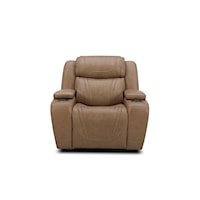 6155 Sand Leather Dual Power Recliner