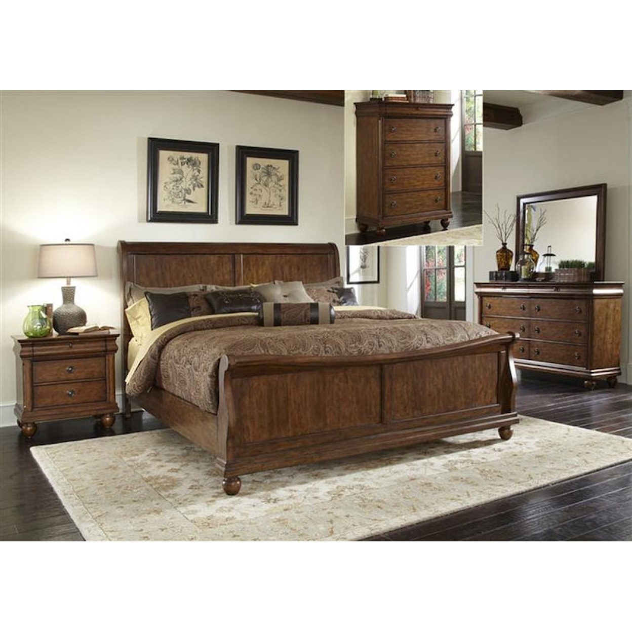 Liberty Furniture Rustic Traditions 589 Queen 7pc Bedroom Group