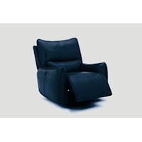 582 L:eather Dual power Recliner - Navy