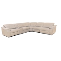 U80091 Wheat- Leather Dual Power Reclining Sectional