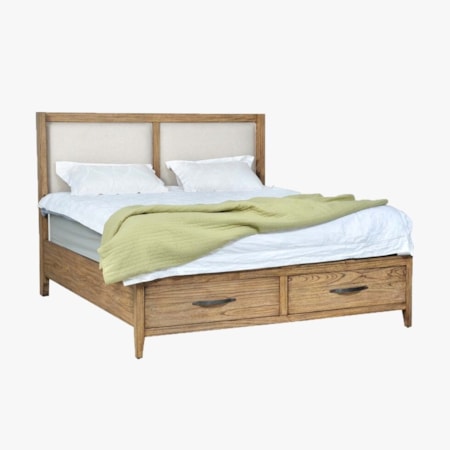 Queen Upholstered Storage Bed