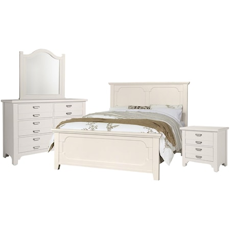 King Panel, Dresser, Mirror, Nightstand