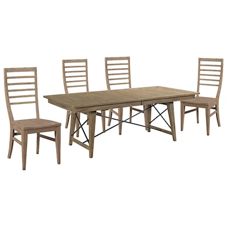 Rectangle Table and 4 Ladderback Side Chairs