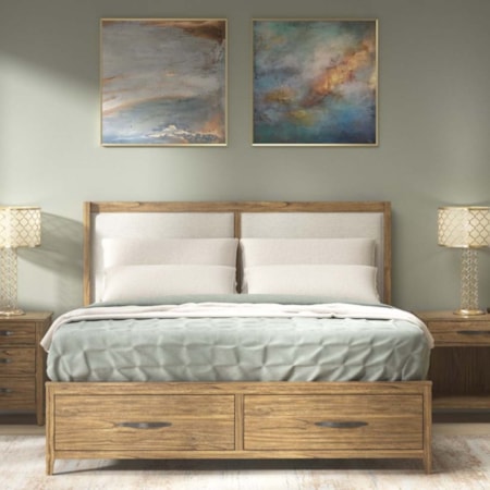 Queen Upholstered Storage Bed