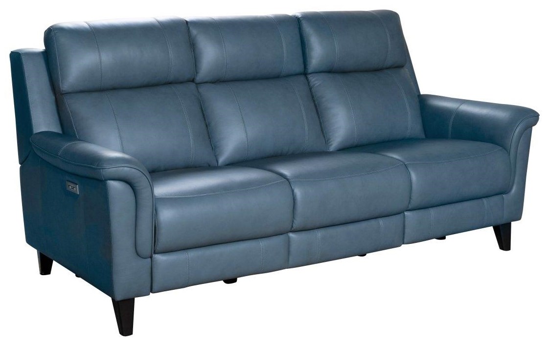 Barcalounger blue leather discount recliner