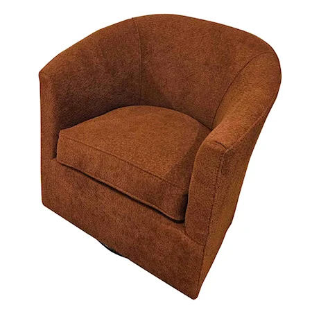 Transitional Barrel Shaped Swivel Chair