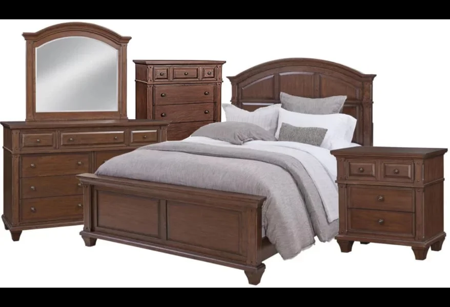 2400 Queen Bed, Dresser, Mirror, Chest,Nightstand by American Woodcrafters at Johnny Janosik