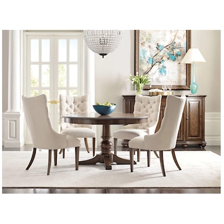 Round Table with 4 upholstered chairs