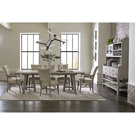 Table with 4 Upholstered Side Chairs