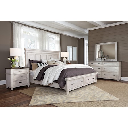 Queen Stg Bed, Dresser, Mirror, & Nightstand