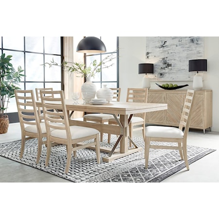 Rectangle Table with 6 Side Chairs